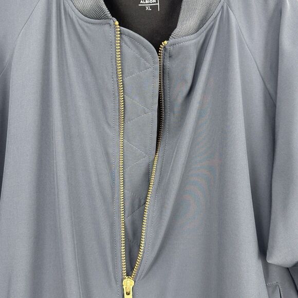 Albion Fit Women's Gray Gold Zipper Bomber Jacket Size XLarge - Picture 10 of 16